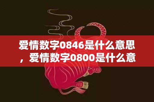 爱情数字0846是什么意思，爱情数字0800是什么意思