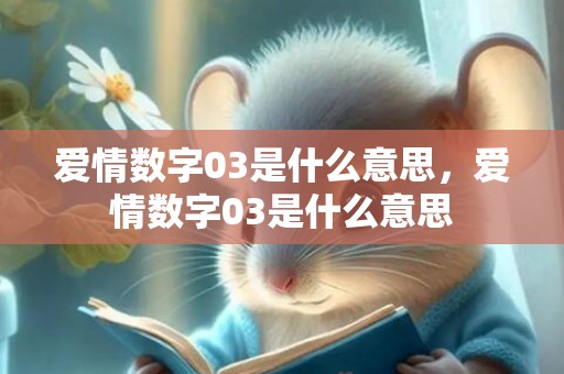 爱情数字03是什么意思，爱情数字03是什么意思
