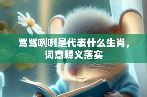 骂骂咧咧是代表什么生肖，词意释义落实