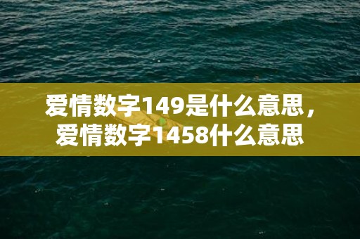 爱情数字149是什么意思，爱情数字1458什么意思