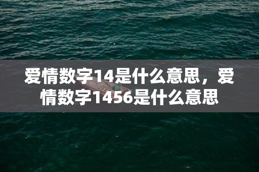 爱情数字14是什么意思，爱情数字1456是什么意思
