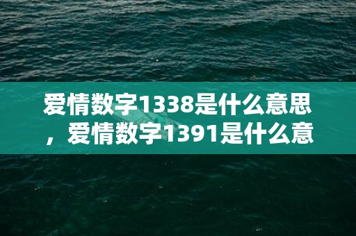 爱情数字1338是什么意思，爱情数字1391是什么意思