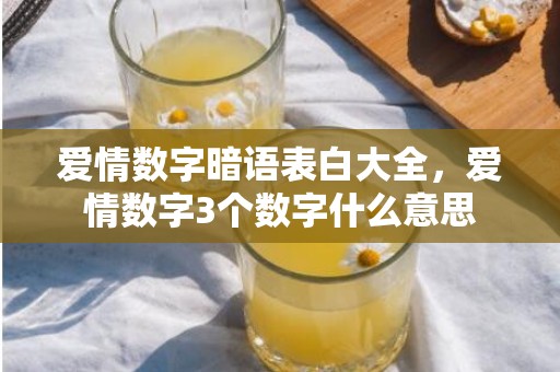 爱情数字暗语表白大全，爱情数字3个数字什么意思