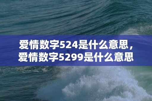 爱情数字524是什么意思，爱情数字5299是什么意思