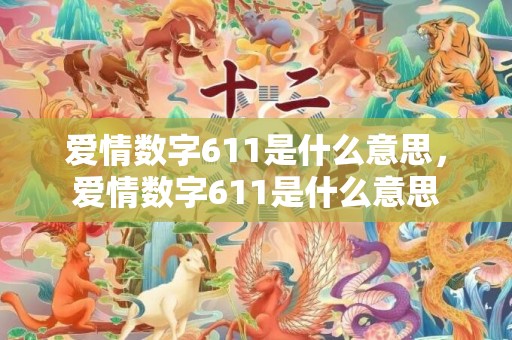 爱情数字611是什么意思，爱情数字611是什么意思