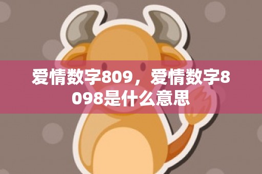 爱情数字809，爱情数字8098是什么意思