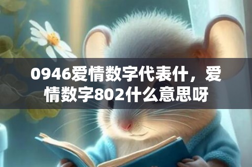 0946爱情数字代表什，爱情数字802什么意思呀