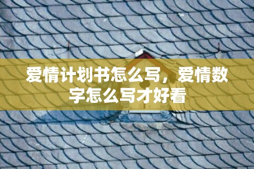 爱情计划书怎么写，爱情数字怎么写才好看