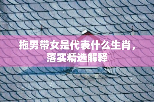 拖男带女是代表什么生肖，落实精选解释