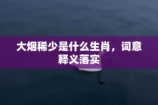 大烟稀少是什么生肖，词意释义落实