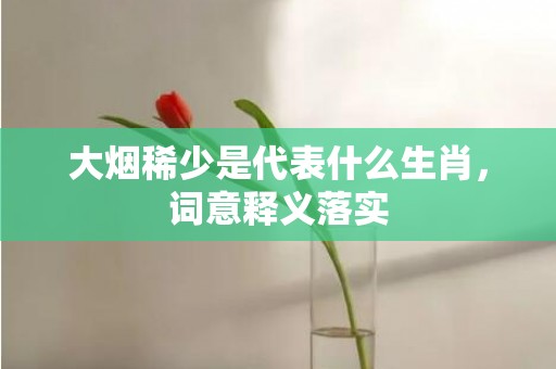 大烟稀少是代表什么生肖，词意释义落实