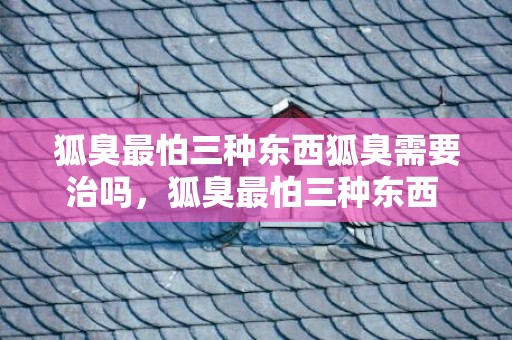 狐臭最怕三种东西狐臭需要治吗，狐臭最怕三种东西 异味