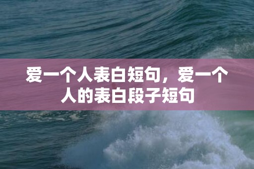 爱一个人表白短句，爱一个人的表白段子短句