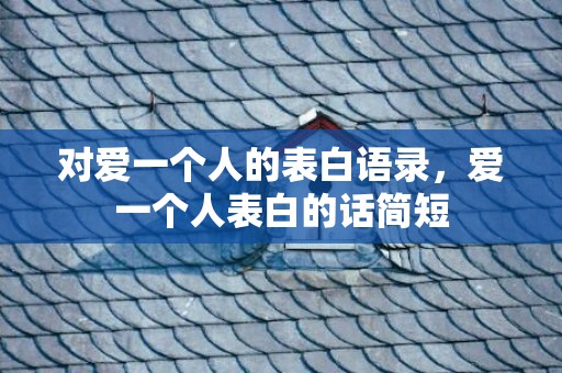 对爱一个人的表白语录，爱一个人表白的话简短