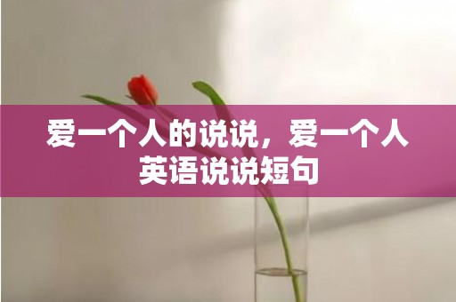 爱一个人的说说，爱一个人英语说说短句