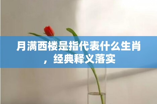 月满西楼是指代表什么生肖，经典释义落实
