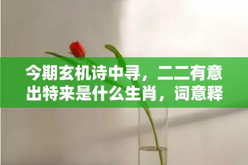 今期玄机诗中寻，二二有意出特来是什么生肖，词意释义落实