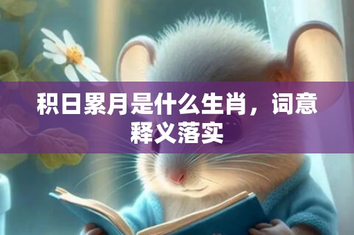 积日累月是什么生肖，词意释义落实