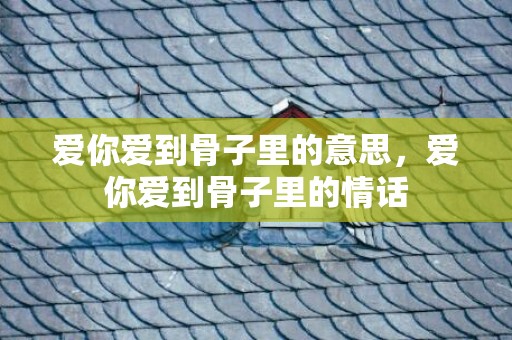 爱你爱到骨子里的意思，爱你爱到骨子里的情话