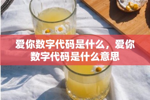 爱你数字代码是什么，爱你数字代码是什么意思