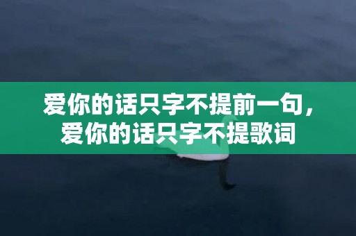 爱你的话只字不提前一句，爱你的话只字不提歌词