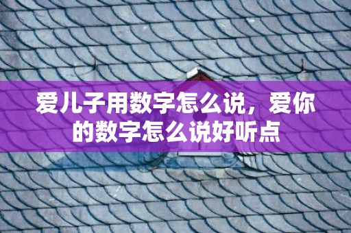 爱儿子用数字怎么说，爱你的数字怎么说好听点