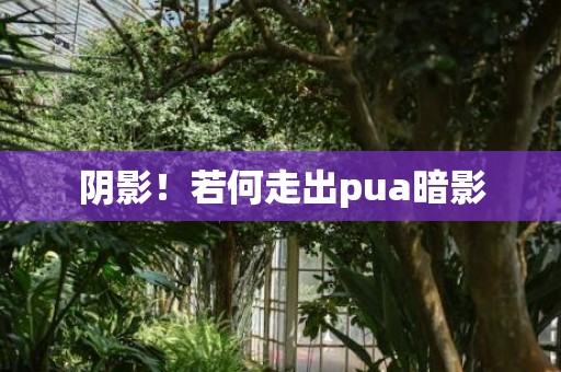 阴影！若何走出pua暗影