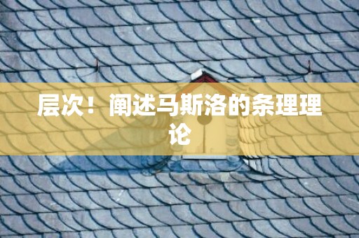 层次！阐述马斯洛的条理理论