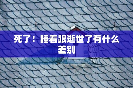 死了！睡着跟逝世了有什么差别