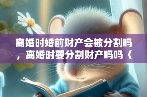 离婚时婚前财产会被分割吗，离婚时要分割财产吗吗（离婚一定要进行财产分割吗）