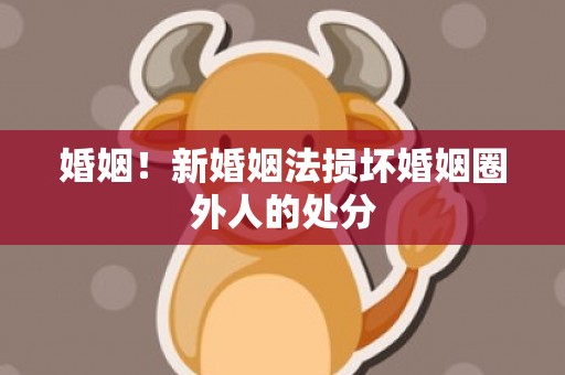 婚姻！新婚姻法损坏婚姻圈外人的处分