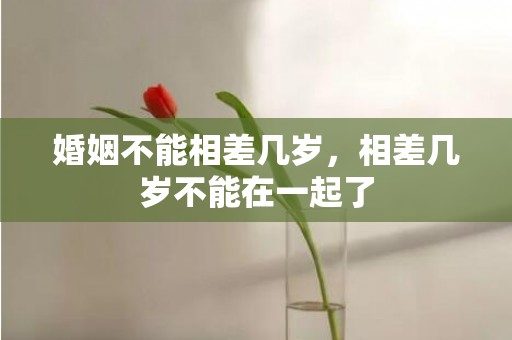 婚姻不能相差几岁，相差几岁不能在一起了