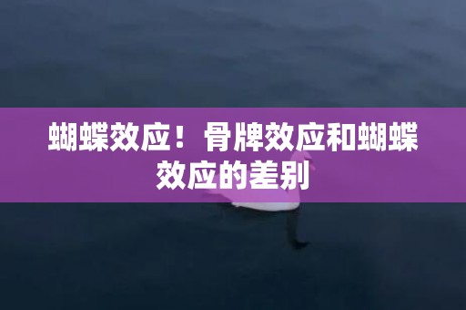 蝴蝶效应！骨牌效应和蝴蝶效应的差别