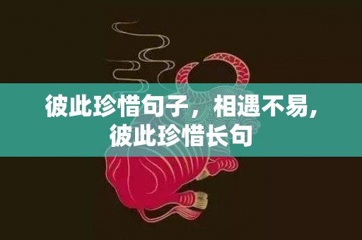 彼此珍惜句子，相遇不易,彼此珍惜长句