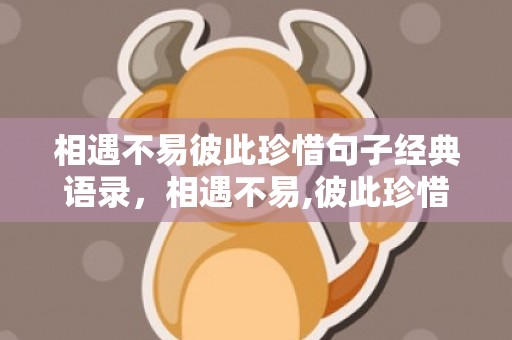 相遇不易彼此珍惜句子经典语录，相遇不易,彼此珍惜短句子