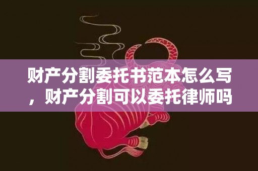 财产分割委托书范本怎么写，财产分割可以委托律师吗（财产分割可以委托律师吗怎么办）
