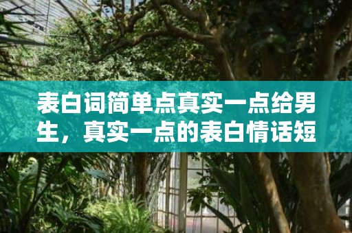 表白词简单点真实一点给男生，真实一点的表白情话短句