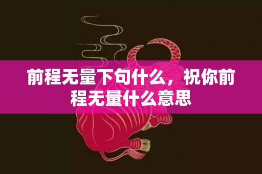 前程无量下句什么，祝你前程无量什么意思
