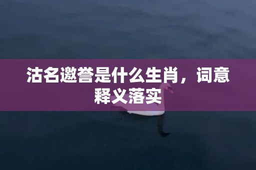 沽名邀誉是什么生肖，词意释义落实