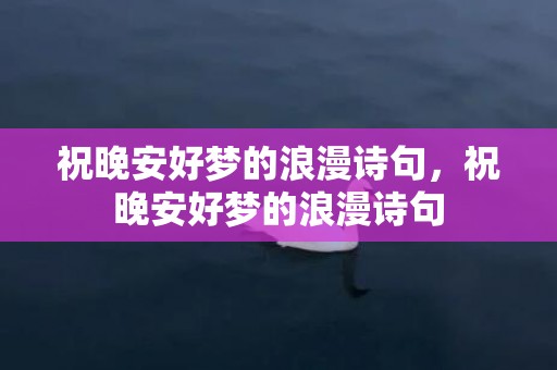 祝晚安好梦的浪漫诗句，祝晚安好梦的浪漫诗句