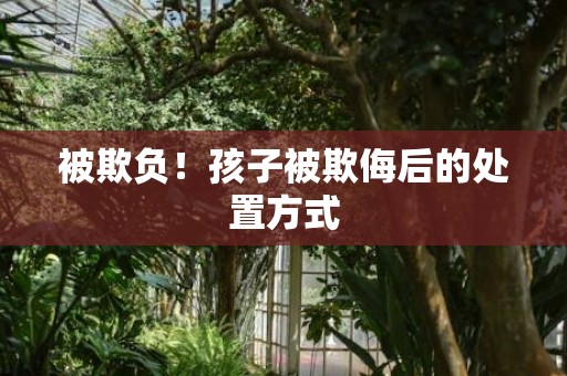 被欺负！孩子被欺侮后的处置方式