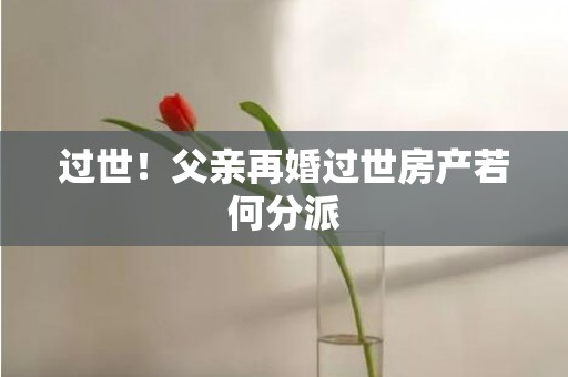 过世！父亲再婚过世房产若何分派