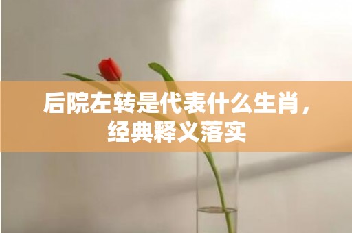 后院左转是代表什么生肖，经典释义落实