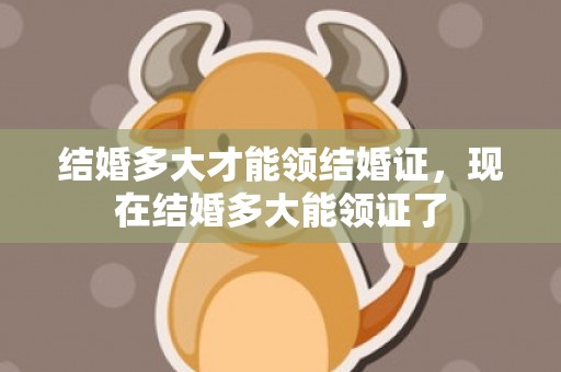 结婚多大才能领结婚证，现在结婚多大能领证了