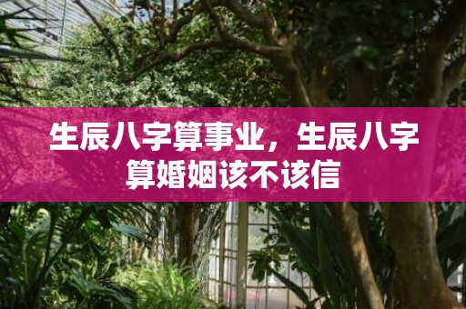 生辰八字算事业，生辰八字算婚姻该不该信