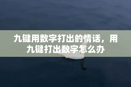 九键用数字打出的情话，用九键打出数字怎么办
