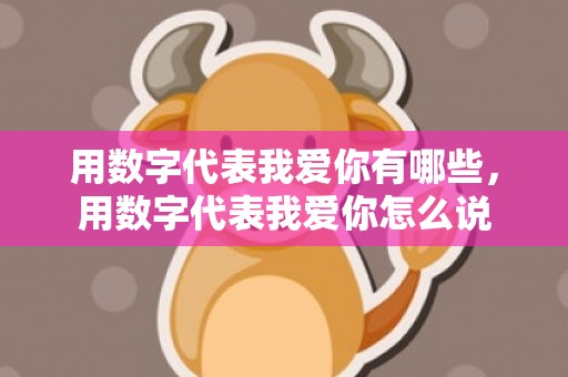 用数字代表我爱你有哪些，用数字代表我爱你怎么说