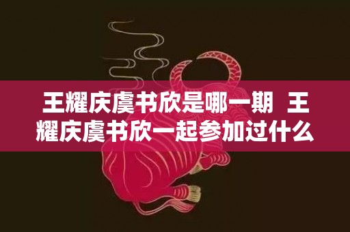 王耀庆虞书欣是哪一期  王耀庆虞书欣一起参加过什么节目