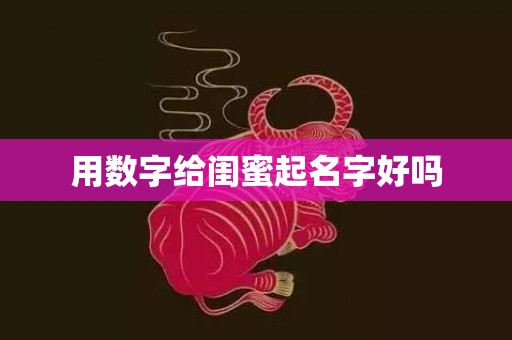 用数字给闺蜜起名字好吗