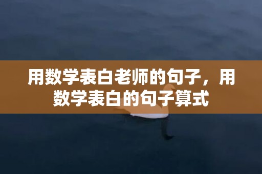 用数学表白老师的句子，用数学表白的句子算式